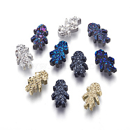 Imitation Druzy Gemstone Resin Beads, Girl, Mixed Color, 11.2x7x3.5mm, Hole: 1.2mm(RESI-L026-J)