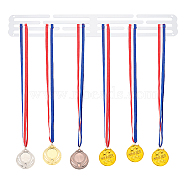 Iron Wall Mounted Medal Holders, Medal Display Hanger Rack, 3 Lines, with Screws, White, 17pcs/set(AJEW-WH0304-88)