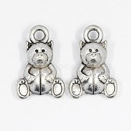 Tibetan Style Alloy Charms, Lead Free and Cadmium Free, Bear, Antique Silver, Cadmium Free & Nickel Free & Lead Free(LF0301Y)
