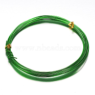 Round Aluminum Wire, Bendable Metal Craft Wire, for DIY Arts and Craft Projects, Green, 15 Gauge, 1.5mm, 5m/roll(16.4 Feet/roll)(AW-D009-1.5mm-5m-25)