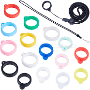 Adjustable Polyester Neck Lanyard, with Silicone Pendant, Mixed Color(AJEW-CP0007-12)