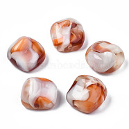 Acrylic Beads, Imitation Gemstone Style, Oval, Sienna, 23x22.5x15.5~18mm, Hole: 3mm(OACR-S038-006)
