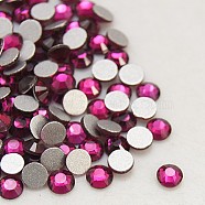Glass Flat Back Rhinestone, Grade A, Back Plated, Faceted, Half Round, Fuchsia, 4.6~4.8mm, about 1440pcs/bag(RGLA-C002-SS20-501)