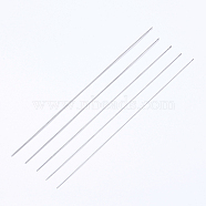 Iron Beading Needle, with Hook, For Quartz Gemstone Beads, Bead Threader, Platinum, 18x0.05cm(X-IFIN-P036-04D)