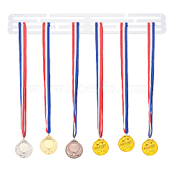 Iron Wall Mounted Medal Holders, Medal Display Hanger Rack, 3 Lines, with Screws, White, 17pcs/set(AJEW-WH0304-88)
