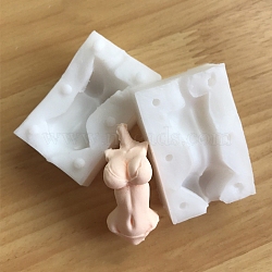 DIY Silicone Craft Doll Body Mold, for Fondant, Polymer Clay Making, Epoxy Resin, Doll Making, Body, White, 59x39x20mm(DIY-I082-14)