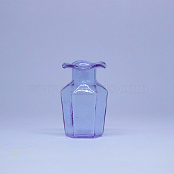 High Borosilicate Glass Vase Miniature Ornaments, Micro Landscape Garden Dollhouse Accessories, Pretending Prop Decorations, with Wavy Edge, Medium Purple, 25x40mm(BOTT-PW0001-149E)
