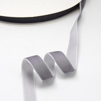 5/8 inch Single Face Velvet Ribbon, Gray, 5/8 inch(15.9mm), about 25yards/roll(22.86m/roll)