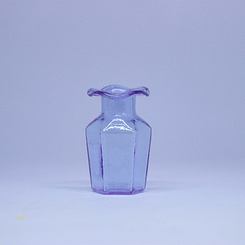 High Borosilicate Glass Vase Miniature Ornaments, Micro Landscape Garden Dollhouse Accessories, Pretending Prop Decorations, with Wavy Edge, Medium Purple, 25x40mm