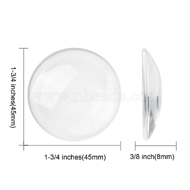 Transparente Glas Cabochons(GGLA-R026-45mm)-2