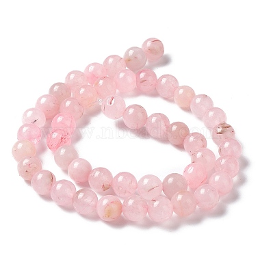 Brins de perles teints en quartz rose naturel(G-B046-07)-4