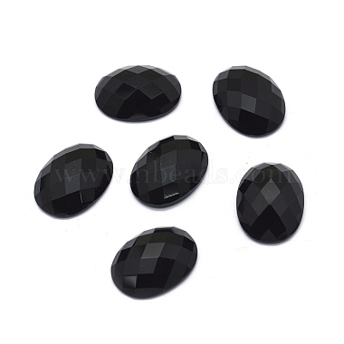 Natural Black Agate Cabochons(G-O175-11)-1