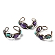 Natural Turquoise & Amethyst Open Cuff Bangle(G-D468-07R)-1