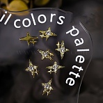 Star Alloy Rhinestone Cabochons, Nail Art Decoration Accessories, Golden, 8.7x6.3mm(MRMJ-WH0075-114-02)