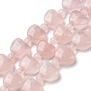 Natural Rose Quartz Beads Strands, Apple, 9x10.5x5mm, Hole: 1mm, about 35pcs/strand, 15.47''~15.67'' (39.3~39.8cm)(G-C062-A07-01)