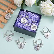 9 Sets Graduation Gift Stainless Steel Keychains Ring For Recent Graduates, Stainless Steel Color, 2.5cm(JX528A)