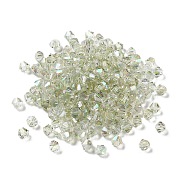 Electroplate Glass Beads, Bicone, Mint Cream, 4x4x3.5mm, Hole: 1mm, 720pcs/bag(GGLA-Z004-03B)