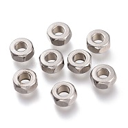 202 Stainless Steel Beads, Rondelle, Faceted, Stainless Steel Color, 6x3mm, Hole: 3mm(STAS-I168-17P)