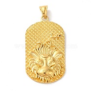 316L Surgical Stainless Steel Big Pendants, Real 18K Gold Plated, Oval with Constellations Charm, Leo, 53x29x4mm, Hole: 8x5mm(STAS-B059-01G-07)