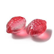 Glass Charms, Imitation Fruit, Lemon, Red, 14x10x8mm, Hole: 1.2mm(GLAA-TAC0008-07D)