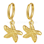 Summer Beach Starfish Stainless Steel Huggie Hoop Dangle Earrings for Women(WM0580-5)