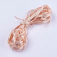 Double Face Satin Ribbon, Polyester Satin Ribbons, Golden Wired Edge, PeachPuff, 1/8 inch(4mm), about 10m/bundle(SRIB-WH0004-A05)