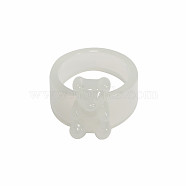 Resin Plain Band Rings, White, Inner Diameter: 17mm(FS-WG41763-25)