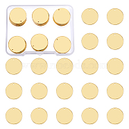 BENECREAT Brass Pendants, Stamping Blank Tag, Flat Round, Golden, 17x1mm, Hole: 1mm, 30pcs/box(KK-BC0006-81G)