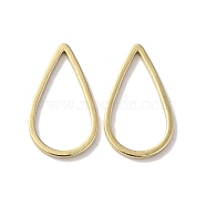 Brass Linking Rings, Lead Free & Cadmium Free, Teardrop, Real 24K Gold Plated, 13.5x8x1mm, Inner Diameter: 11x6.5mm(KK-K383-11G)