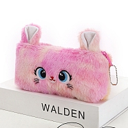 Cartoon Cat Polyester Pencil Case, Zipper Pouches, Multi-Purpose Pen Holder, for Office & School Supplies, Hot Pink, 100x200mm(PW-WGD2414-02)