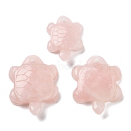 Natural Rose Quartz Carved Pendants, Tortoise Charms, 33~41x24~31.5x7.5~8mm, Hole: 3~3.2mm(G-K383-07)