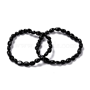 Natural Tourmaline Beaded Stretch Bracelets, Tumbled Stone, Nuggets, Inner Diameter: 2~2-1/8 inch(5.2~5.5cm)(BJEW-F414-02A-16)