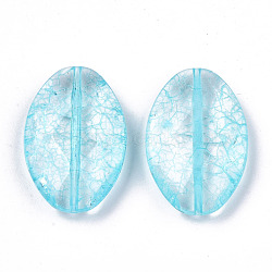 Transparent Crackle Acrylic Beads, Oval, Light Sky Blue, 30x20x7mm, Hole: 1.5mm, about 190pcs/500g(CACR-N003-42A)