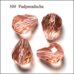 Imitation Austrian Crystal Beads, Grade AAA, Faceted, Drop, Light Salmon, 10x12mm, Hole: 0.9~1.5mm(SWAR-F062-12x10mm-30)