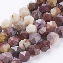 Natural Mookaite Beads Strands, Faceted, Round, 8x7mm, Hole: 1mm; about 49pcs/strand, 15.3inches(39cm)(G-J376-53A-8mm)