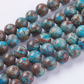 Natural Chrysocolla Beads strands, Round, Dyed & Heated, 4mm, Hole: 0.8mm, about 99pcs/strand