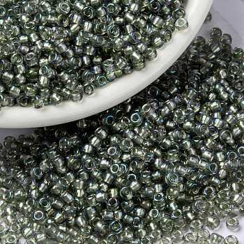 MIYUKI Round Rocailles Beads, Japanese Seed Beads, Fancy Lined, (RR3740) Fancy Lined Streak, 15/0, 1.5mm, Hole: 0.7mm, about 5555pcs/10g