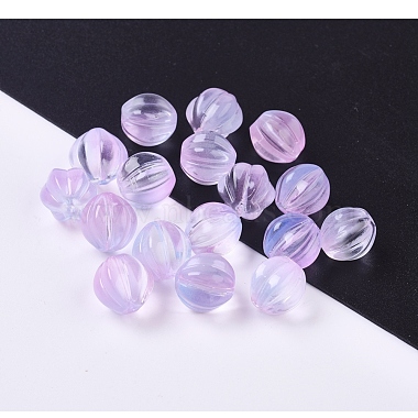 11mm Purple Pumpkin Glass Beads