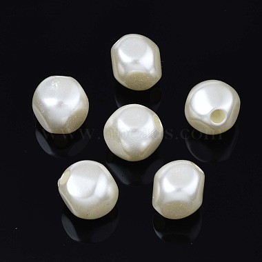 Creamy White Oval Acrylic Beads