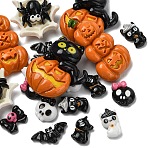 20Pcs 10 Styles Halloween Opaque Resin Cabochons, Mixed Shapes, Mixed Color, 8~39x9~26.5x4~10.5mm, 2pcs/style(CRES-YW0002-58)