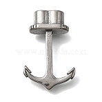 304 Stainless Steel Anchor Hook Clasps, For Leather Cord Bracelets Making, Antique Silver, 32x20.5x7.5mm, Hole: 10.5x5.5mm(STAS-F356-11AS-02)