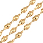 5M 304 Stainless Steel Fruit Link Chains, Soldered, with Spool, Ion Plating(IP), Long-Lasting Plated, Real 18K Gold Plated, 12x6.5x3mm, about 16.40 Feet(5m)/Roll(SA-CBA7953-15G)