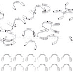 150Pcs 304 Surgical Stainless Steel Wire Guardian and Protectors, Stainless Steel Color, Hole: 0.8mm, 4.5~4.6x6~6.7x1.4mm(STAS-TA0006-35A-P)