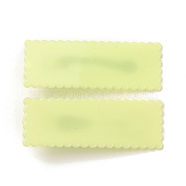 Rectangle Plastic Alligator Hair Clips, Hair Barrettes for Women and Girls, with Platinum Tone Iron Findings, Champagne Yellow, 55x20x10mm(PHAR-F014-01F)