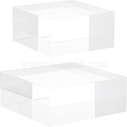 2Pcs 2 Style Square Acrylic Display Bases, Clear, 1pc/style(AJEW-OC0002-32)