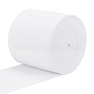 Flat Elastic Rubber Band, Webbing Garment Sewing Accessories, White, 90mm, 8m/set(EC-BC0001-24-01)