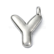 Anti-Tarnish 304 Stainless Steel Pendants, Letter Charm, Letter Y, 19x14.5x4mm, Hole: 1.6mm(STAS-U033-02P-Y)