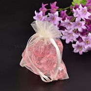 Organza Bags, with Ribbons, Creamy White, 10x8cm(OP-8x10cm-1)