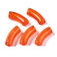 Acrylic Beads, Imitation Gemstone, Curved Tube, Orange Red, 34.5x13x11mm, Hole: 3.5mm(X1-SACR-S678-016)