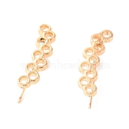 Alloy Dangle Earrings, Ring, Golden, 20x6mm, Pin: 0.6mm(EJEW-F270-06GF)